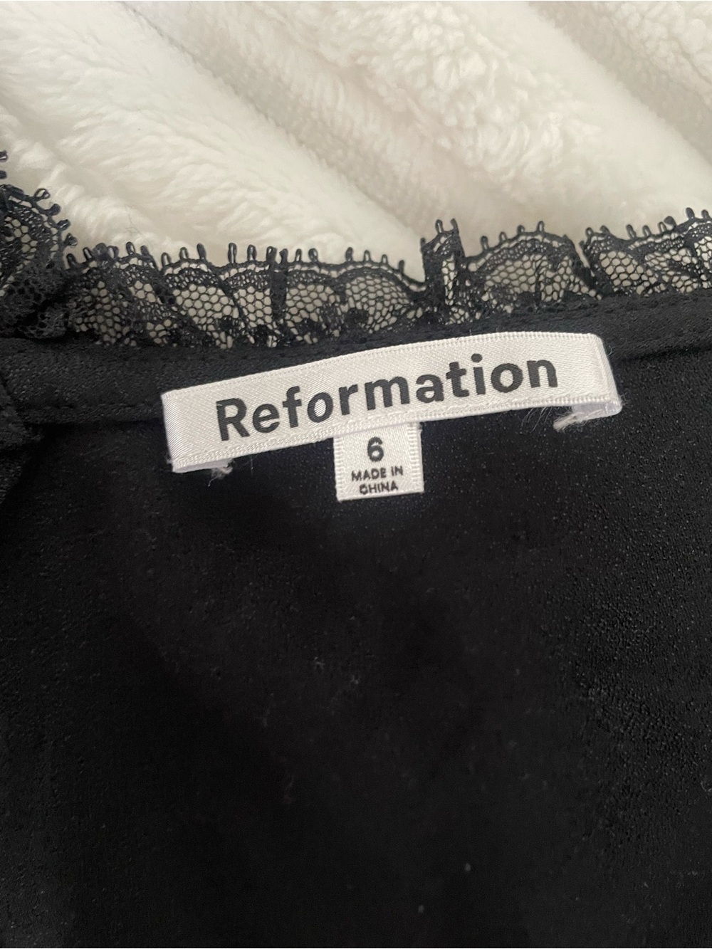 Reformation Black Lace-Trim Tie-Front Crop Top - Picture 2 of 16